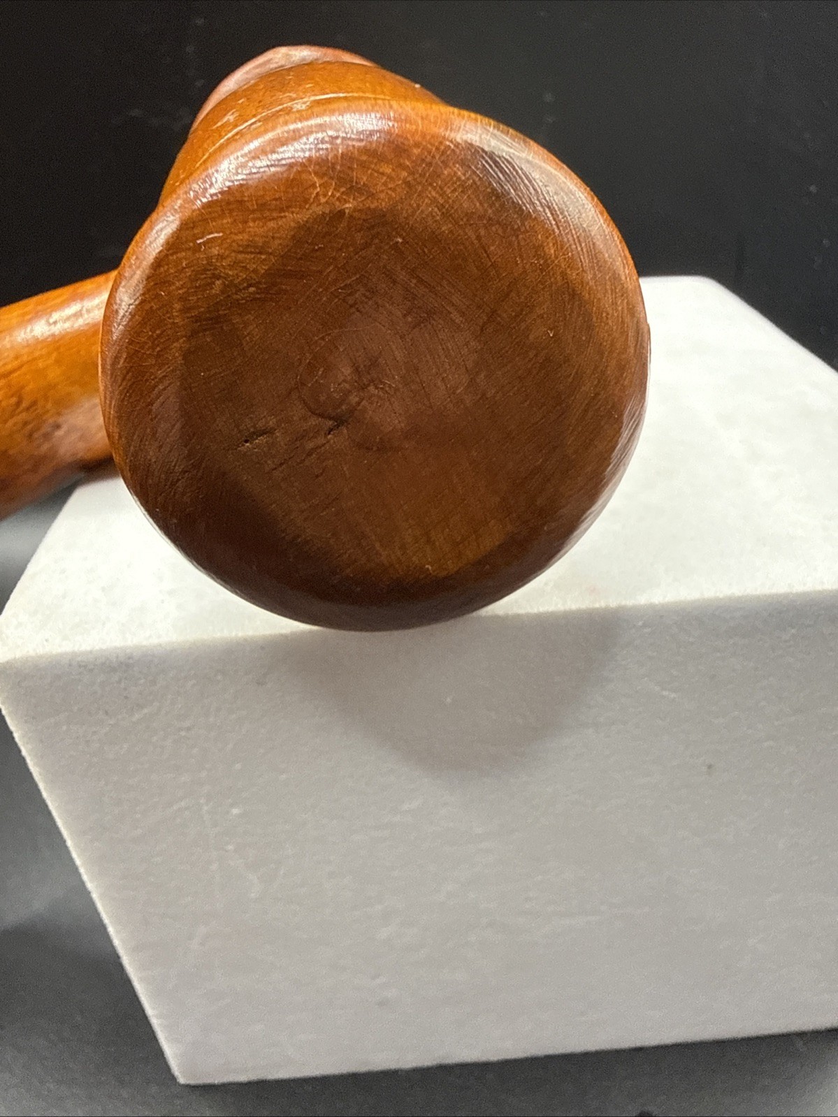 Vintage Good Turning Details Red Tone Solid Wood Judge’s Gavel Approx. 11”