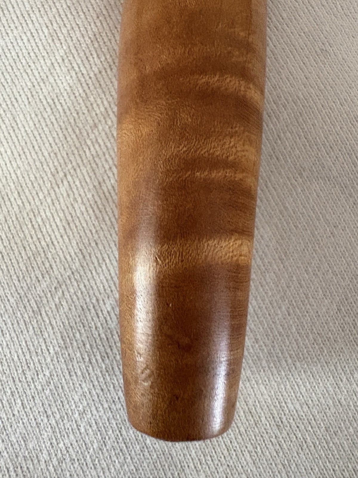 Antique Treen Turned Wood Gavel Metal Ends 1920s Black Walnut (?) 7.6 Ounces