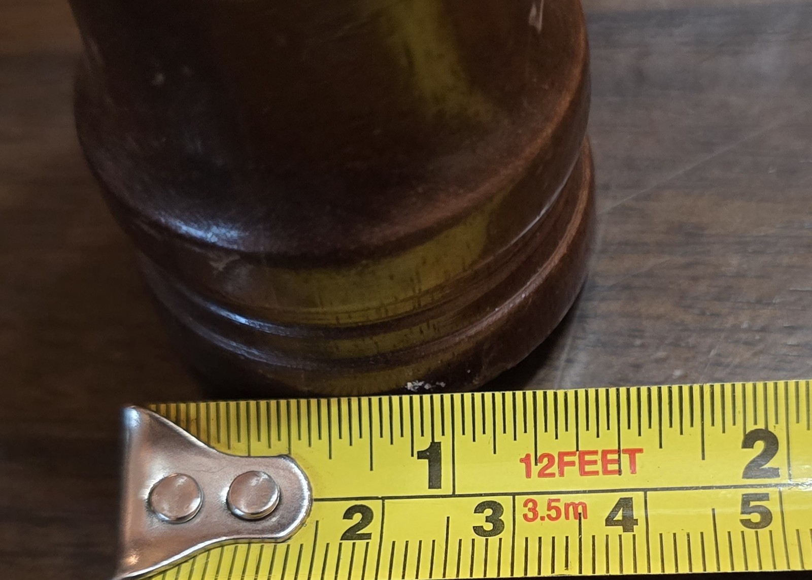 Vintage 7.5″ Inch Wooden Gavel 3.25″ Long.. 1.5″ Round Piston Head Wood Hammer