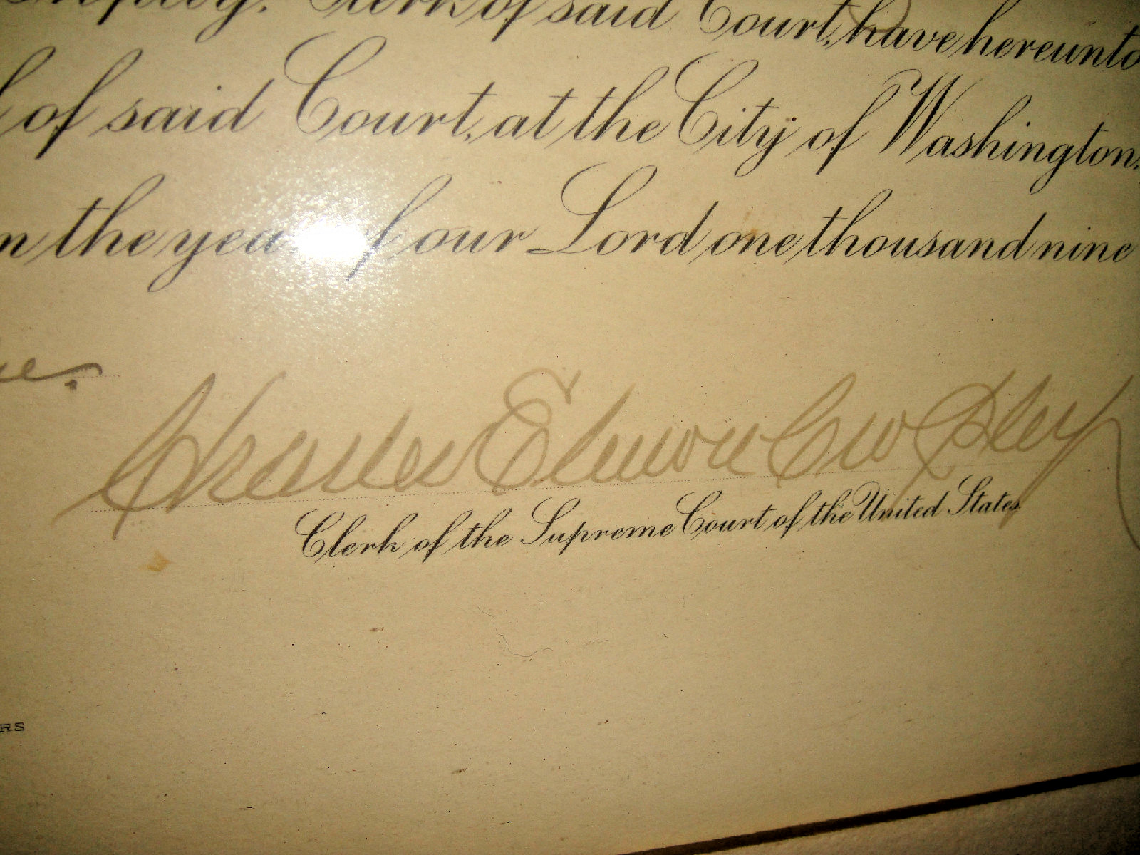 Antique U.S. Supreme Court Appointment Document New York 1930’S RARE Borduer