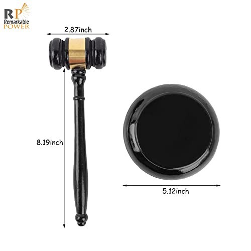 Handcrafted Wood Gavel & Round Sound Block Set – Judge Auction Court Accessory