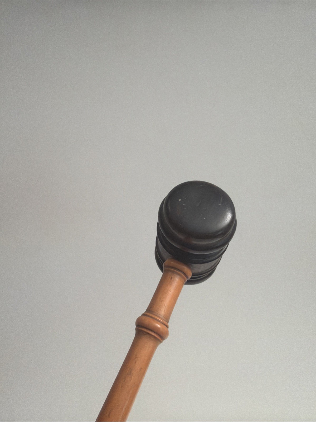 Vintage Turned 2-Tone Hardwood Wooden Gavel Especially Nice! Order in the Court!