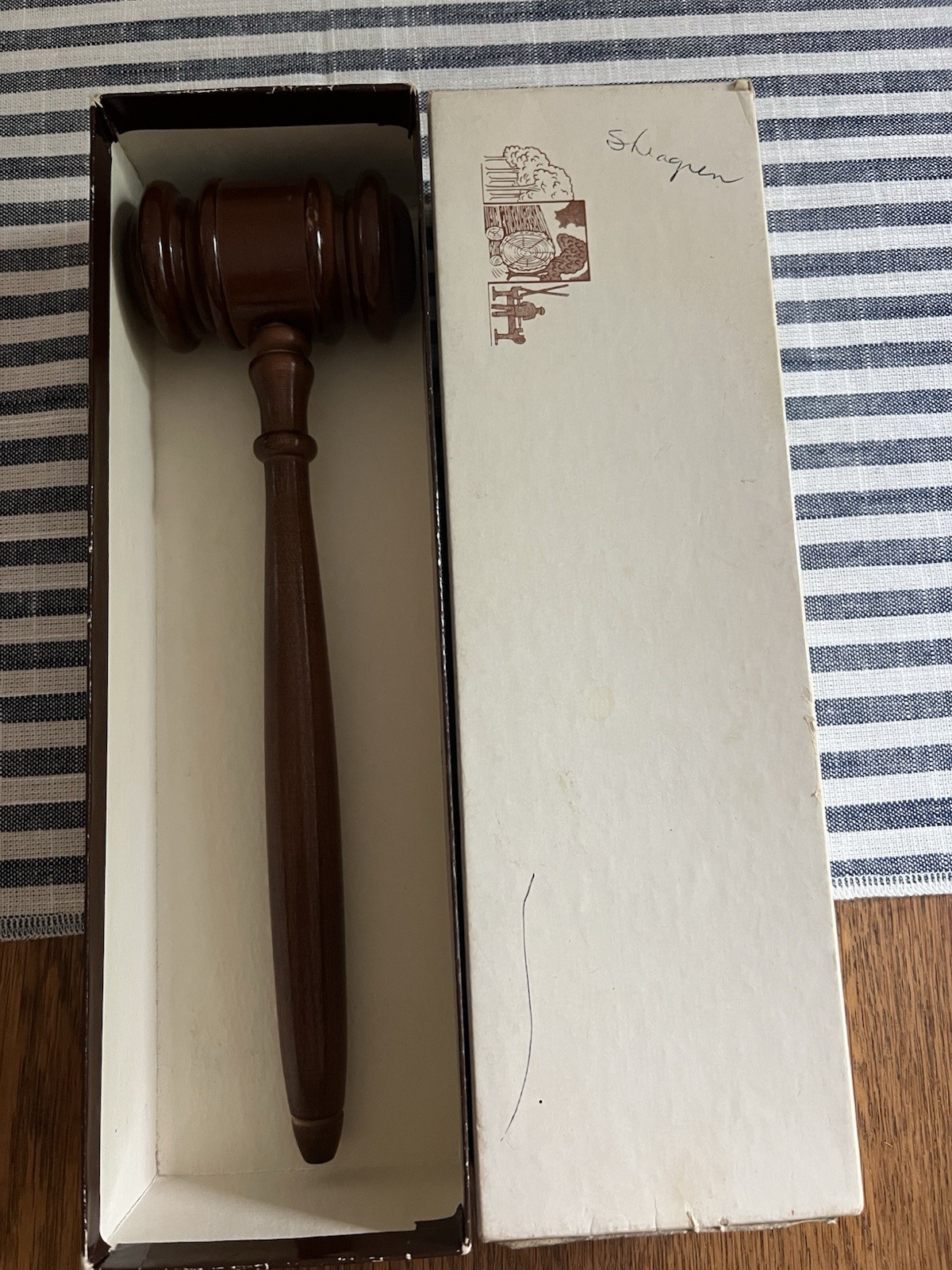 Vintage Gavel 10” W Box Symbol of Leadership with box Rogers Gavel