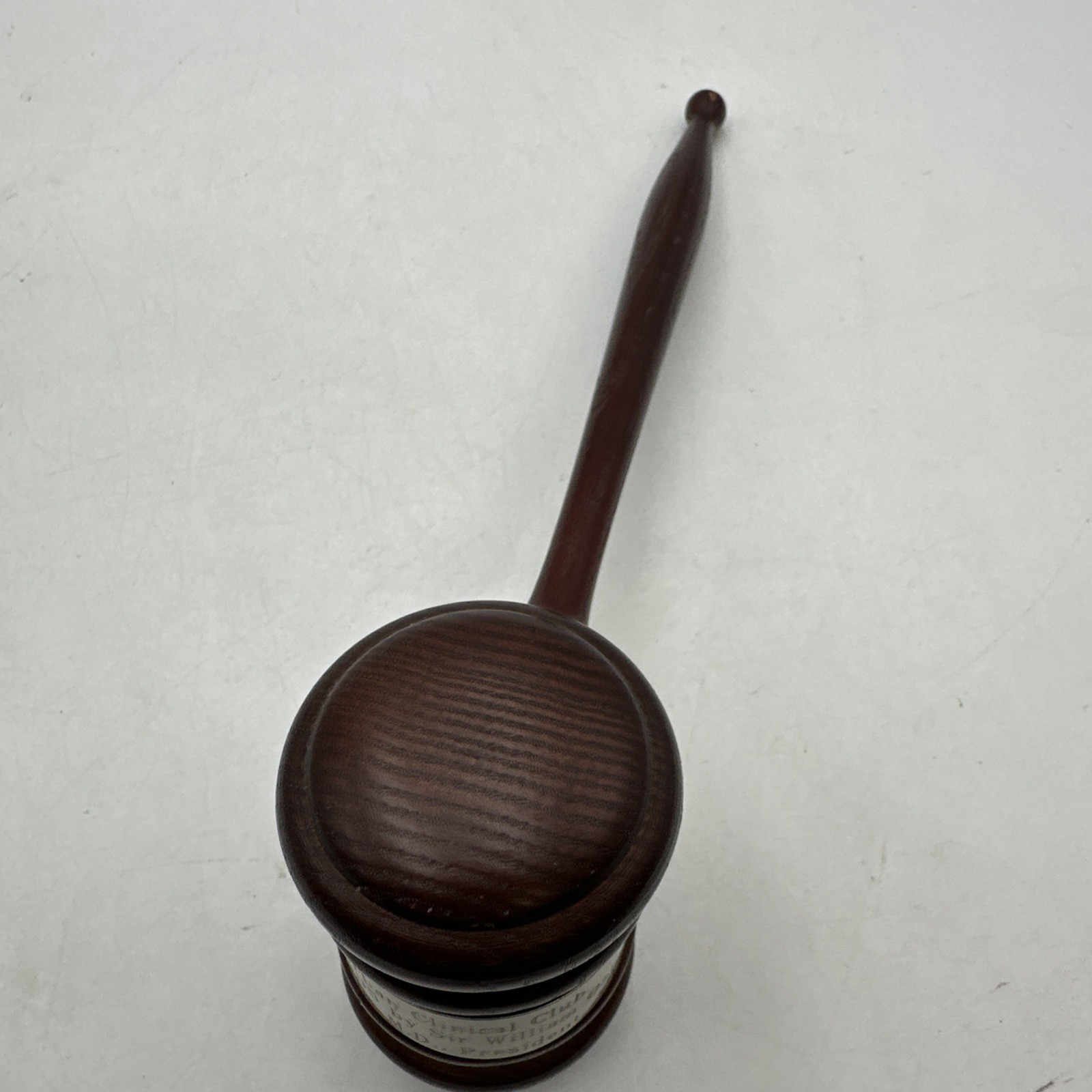 Vtg Wooden Gavel For Interurban Clinical Club 1993 Honorary President Mallet 10”