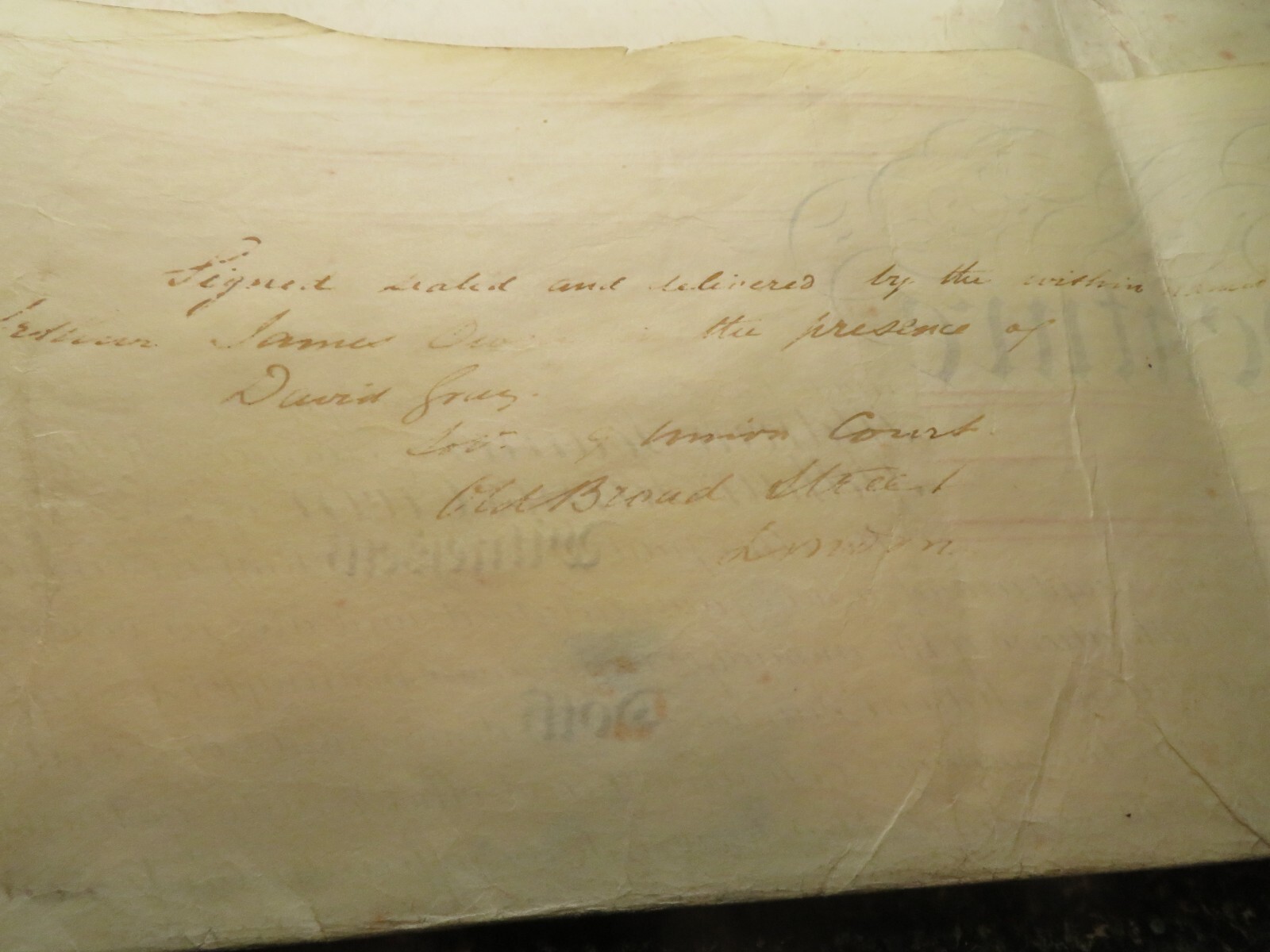 GREAT BRITAIN 1865 LARGE INDENTURE DOCUMENT WITH TAX STAMP OTHER WAX STAMP