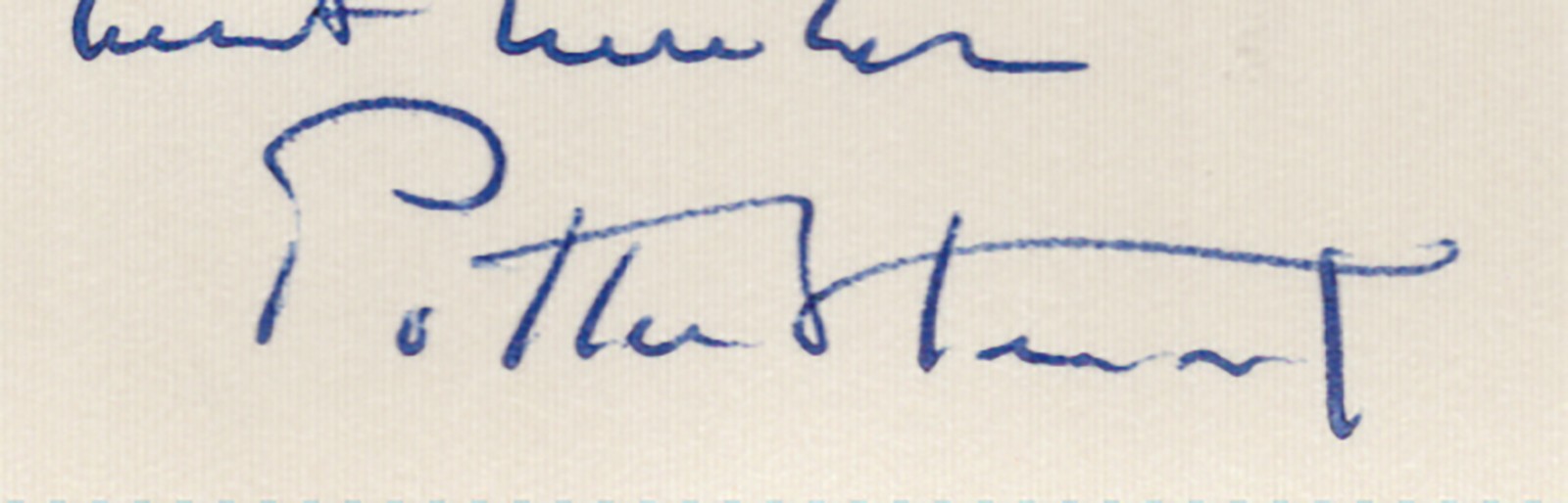 POTTER STEWART – INSCRIBED PHOTOGRAPH SIGNED 11/1965
