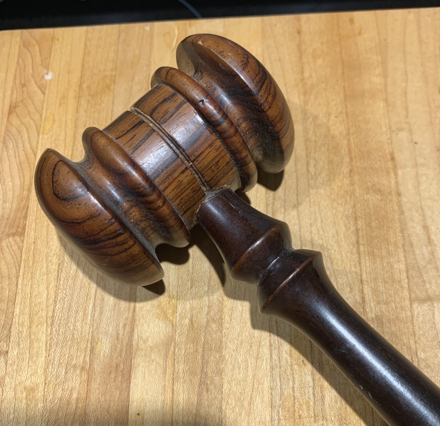 Solid Hardwood Auctioneer or Judge’s Gavel – Excellent Condition 11”