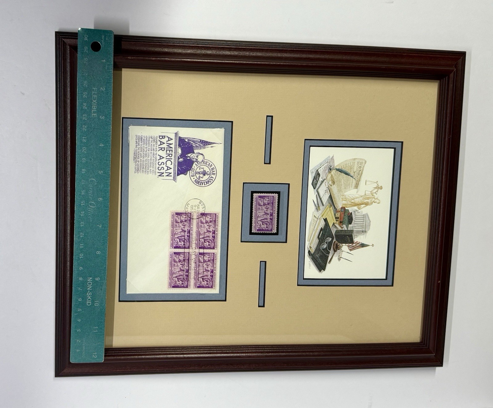5-3 Cent 1953 Postage Stamps American Bar Association Framed & Matted Collage