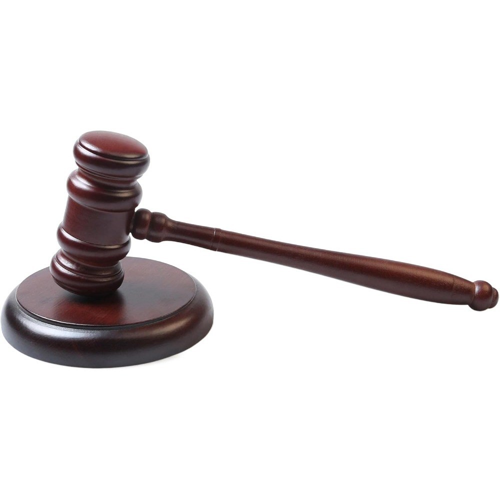 Handmade Wooden Gavel and Sound Block Set for Judge Lawyer Auctioneer Student