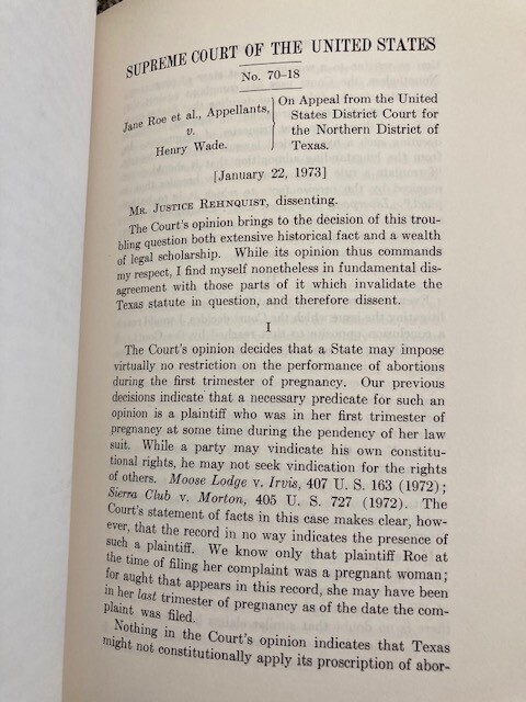 Original 1973 Landmark RARE Slip Opinion ROE v. WADE – Abortion US Supreme Court