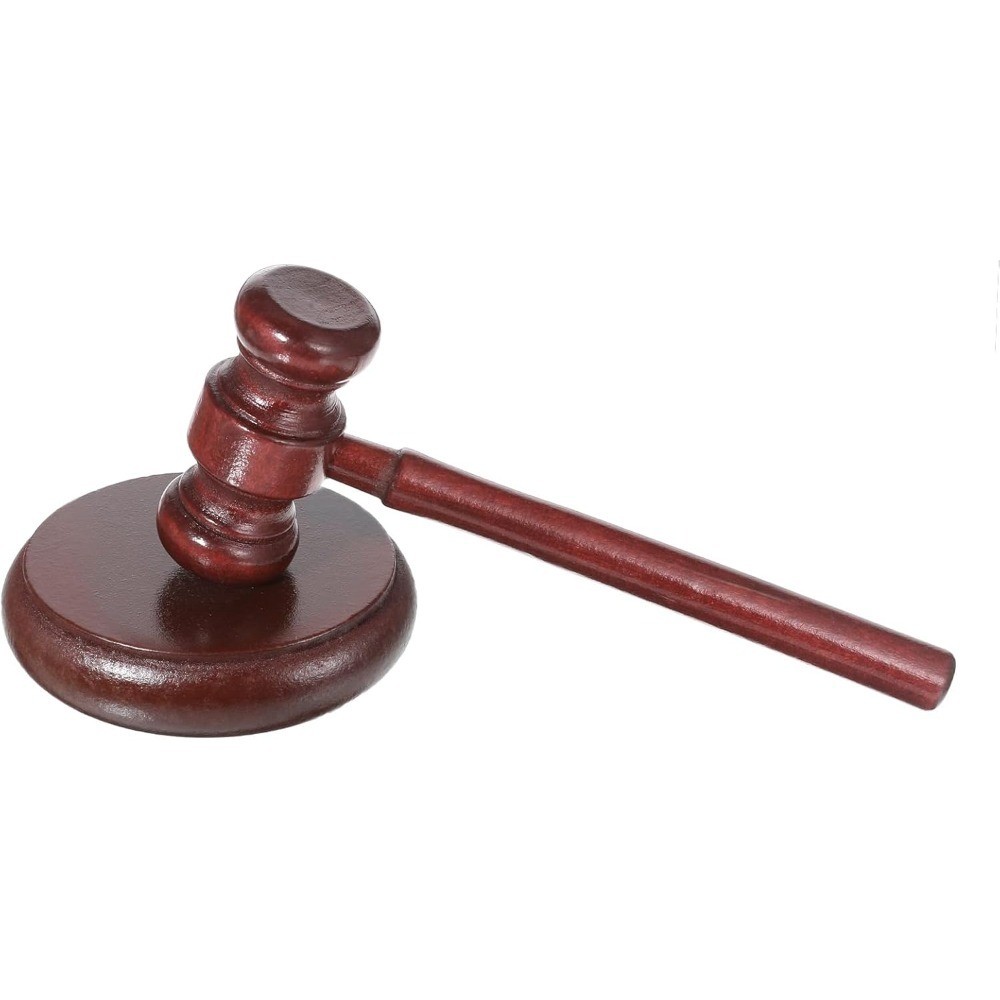 Handmade Wooden Gavel and Sound Block Set for Lawyers Judges Auction Courtroom