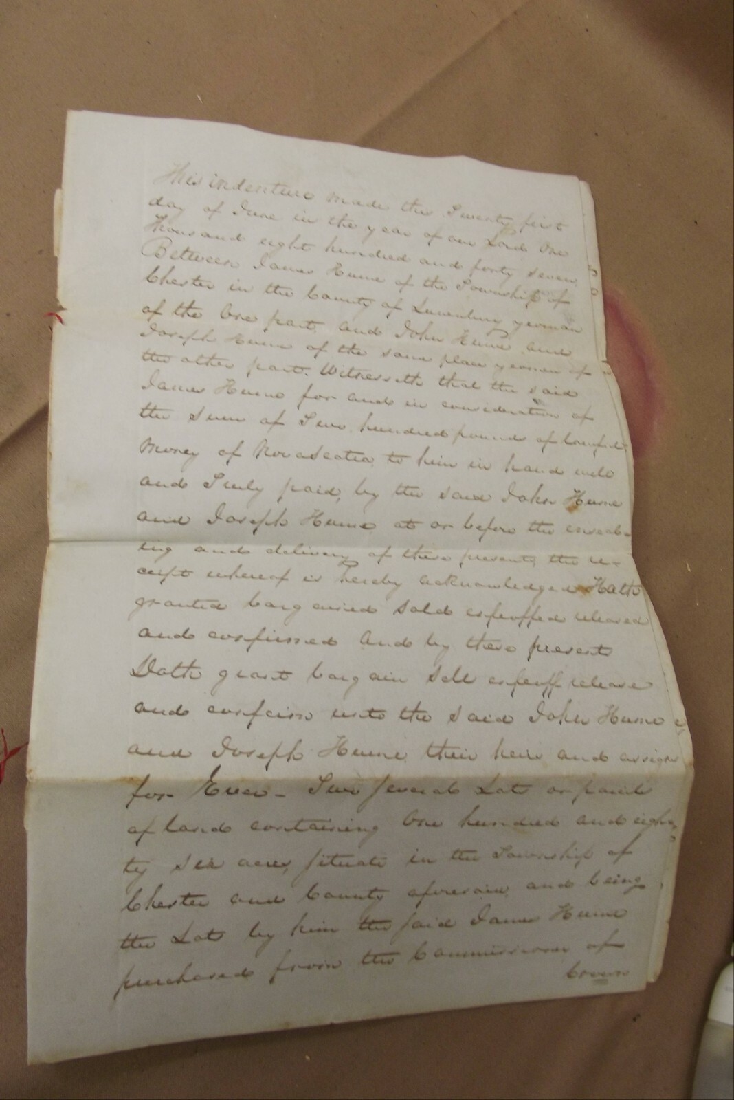 1847 Indenture Deed 186 Acres Land Lunenburg for 200 Pounds Chester Nova Scotia