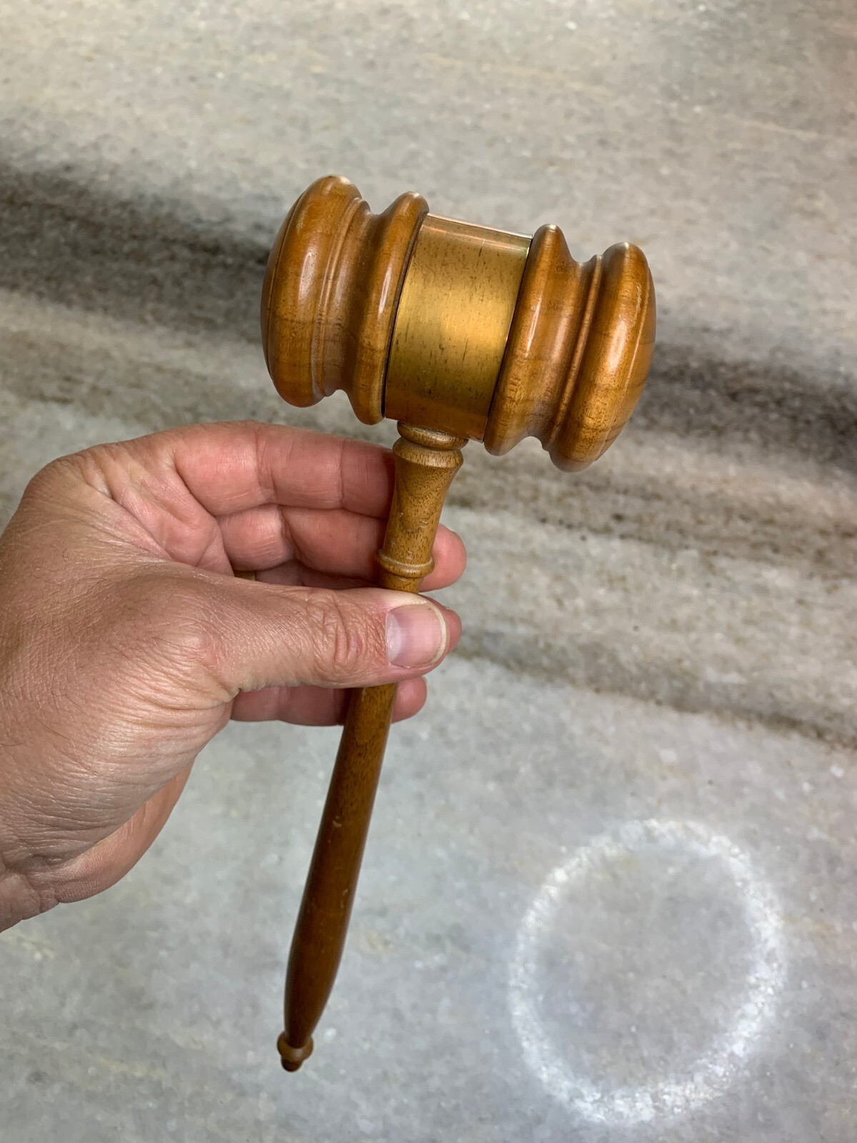 Vintage Hardwood/Wood/Wooden/Copper Ornate/Fine Judge/Lawyer/President GAVEL