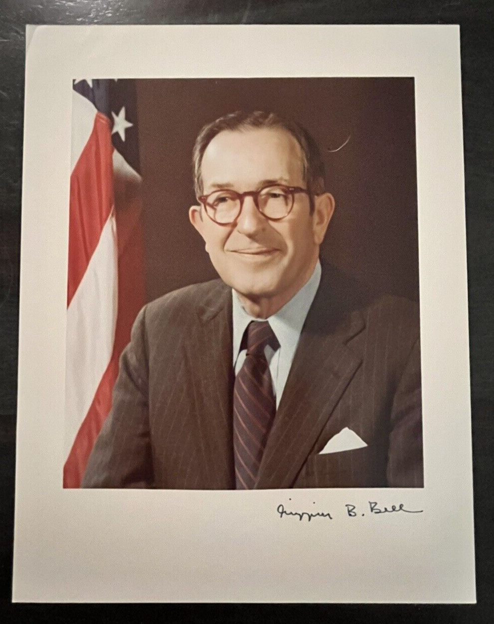 VTG Griffin B Bell Signed Color Photo US Attorney General Jimmy Carter No COA