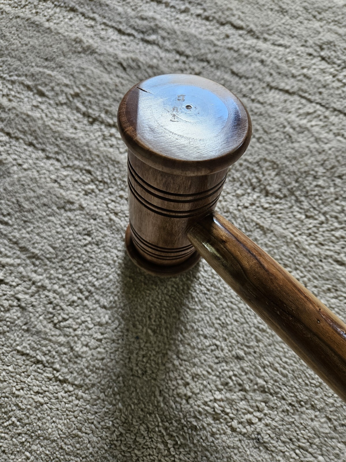 Original Hand Made Judge Court Gavel Round Ends Ridged Handke Well Made Clear
