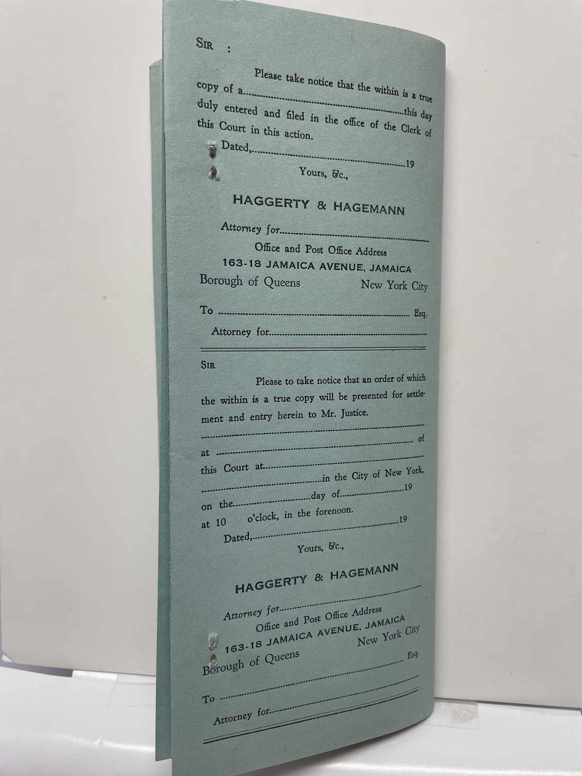 1932 New York Supreme Court Suffolk County Legal Document Summons Complaint