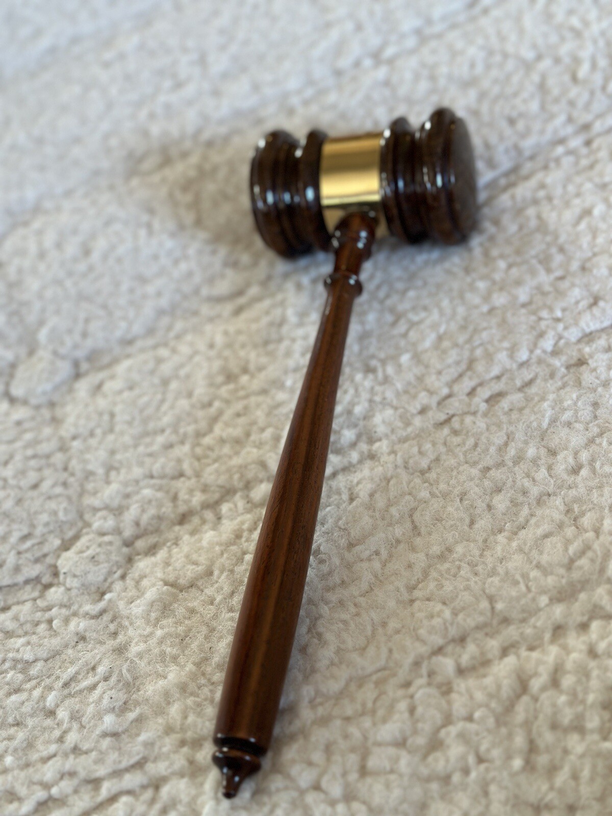 Vintage Wood National Mobil Radio Systems Judges Gavel with brass plate Engraved