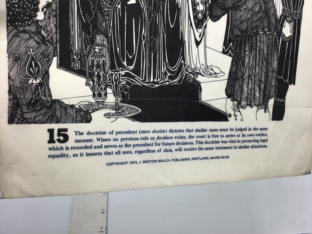 Original 1974 ORIGINS OF LAW Poster – STARE DECISIS – J Weston Walch