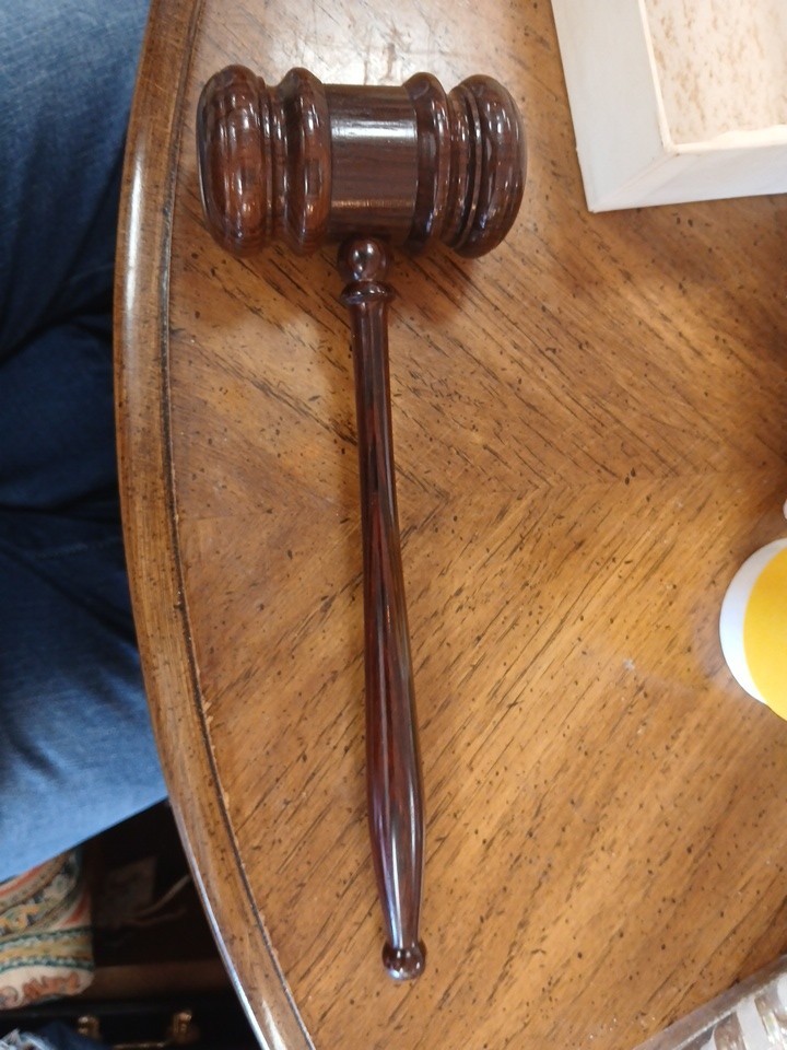 Auction Judge Gavel Hammer Prop Mallet Brown Wood Wooden Judges