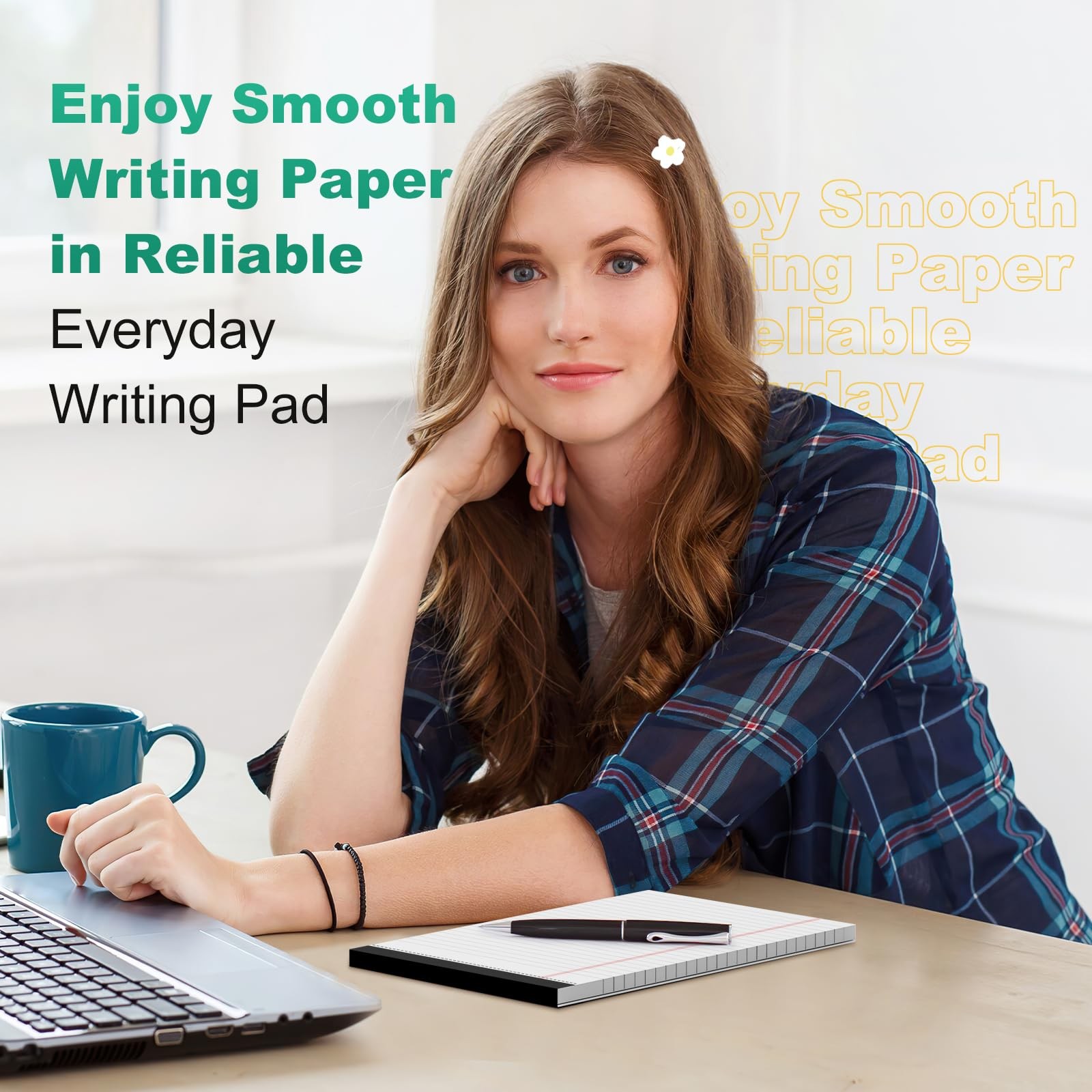 Legal Pads 5×8 Inch, 4 Pack, Narrow Ruled, 5×8 White Legal Pad, Mini Double-Side