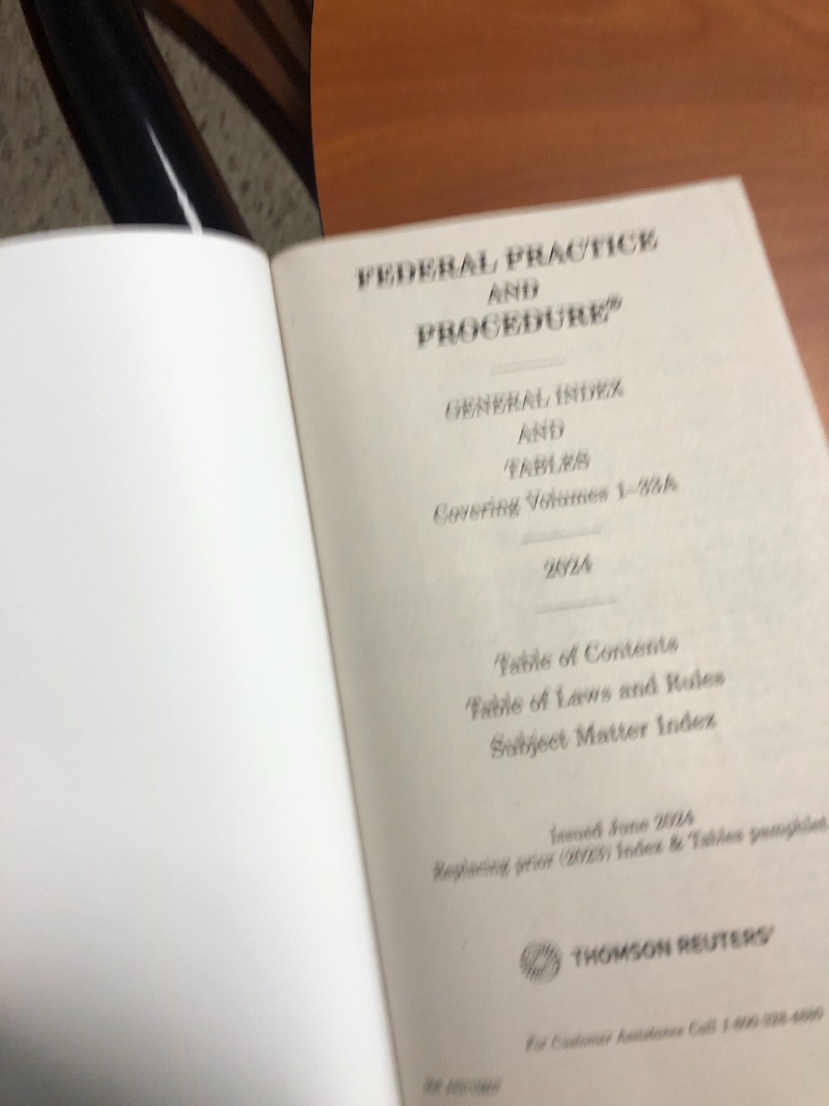 Thomson Reuters Federal Practice and Procedure, Wright & Miller General Index