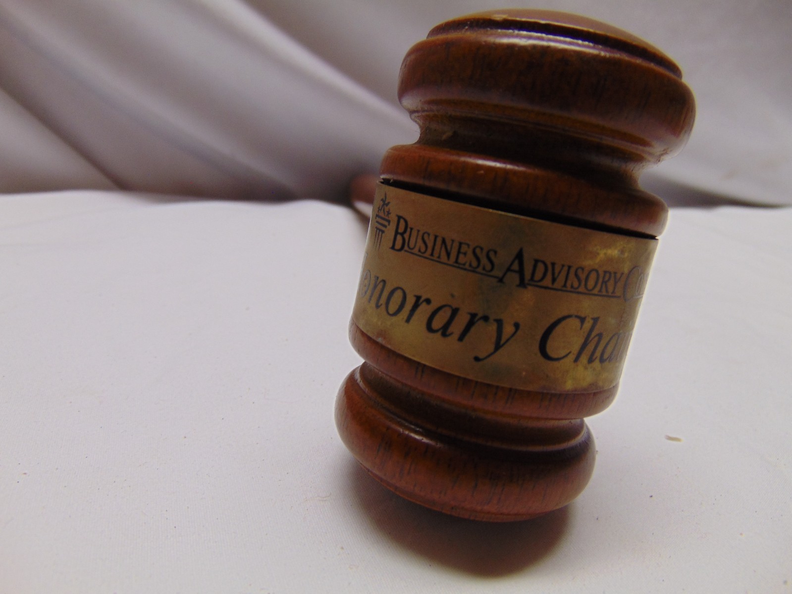 vintage Wooden Gavel Business Advisory Council Honorary Chairman 10″ long