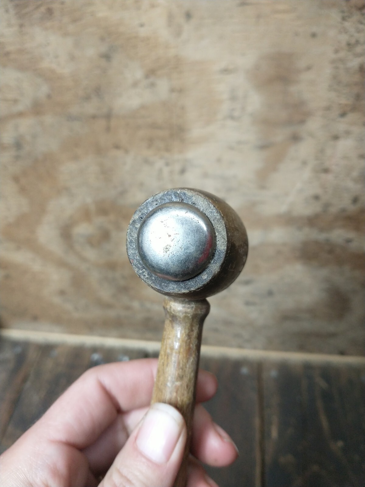 Vintage Judge Lawyer auctioneer Wood Metal tip Gavel Hammer mallet 9″