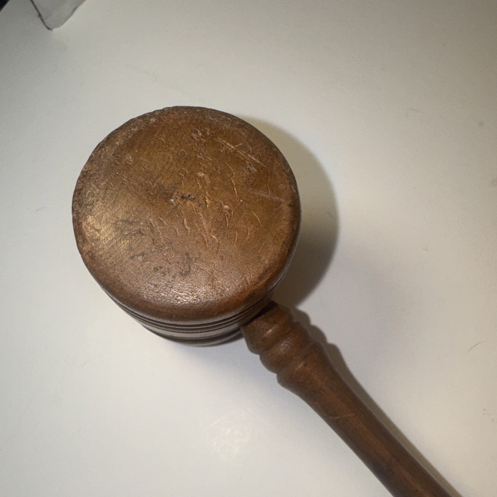 Vintage Wood Gavel 9 Inch Long Fraternal Judge Lawyer Auctioneer USA