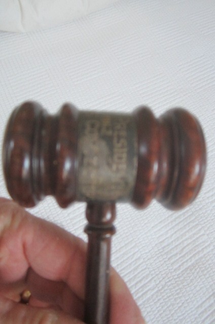 Vintage Wooden Gavel Massachusetts Arms Collectors 1961 1962 President Bicknell