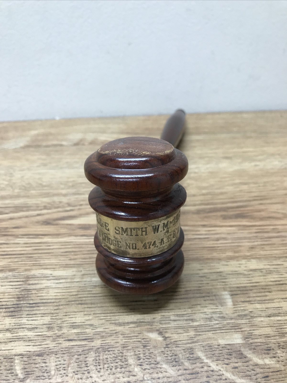 Vintage Wooden Judge’s Auctioneer’s Gavel Mallet 1960 Engraved Solid Dalbergia