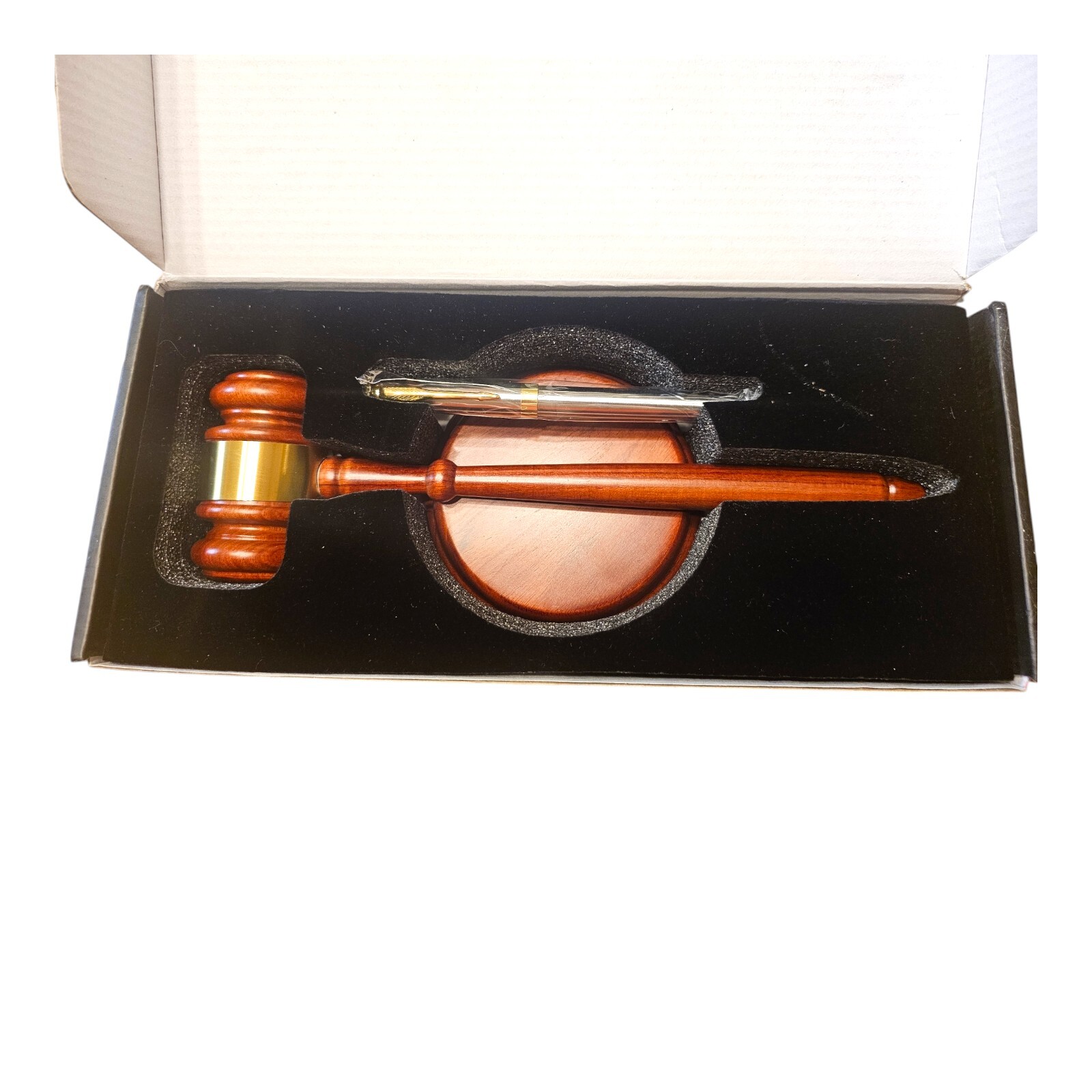Wooden Gavel and Block Set Judge Lawyer Auction and Meetings