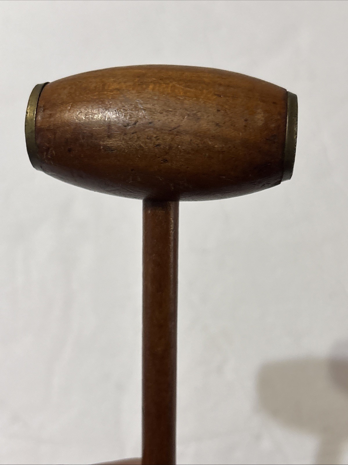 Antique Vintage Auctioneers Wooden Gavel Brass End Tack Hammer