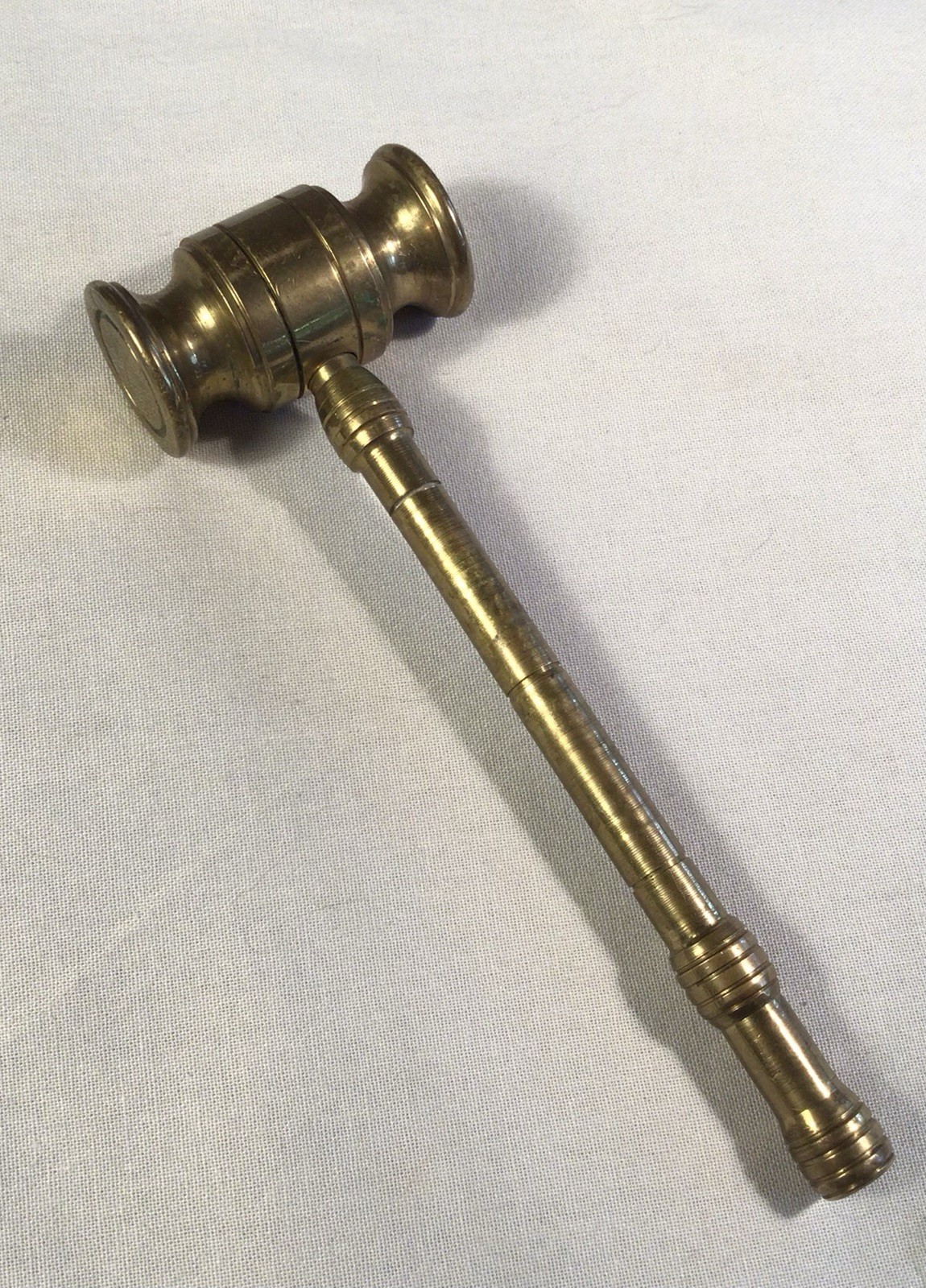 Vintage Brass Gavel Vintage Metal Gavel Mallet Hammer Judges Gavel 5.75”