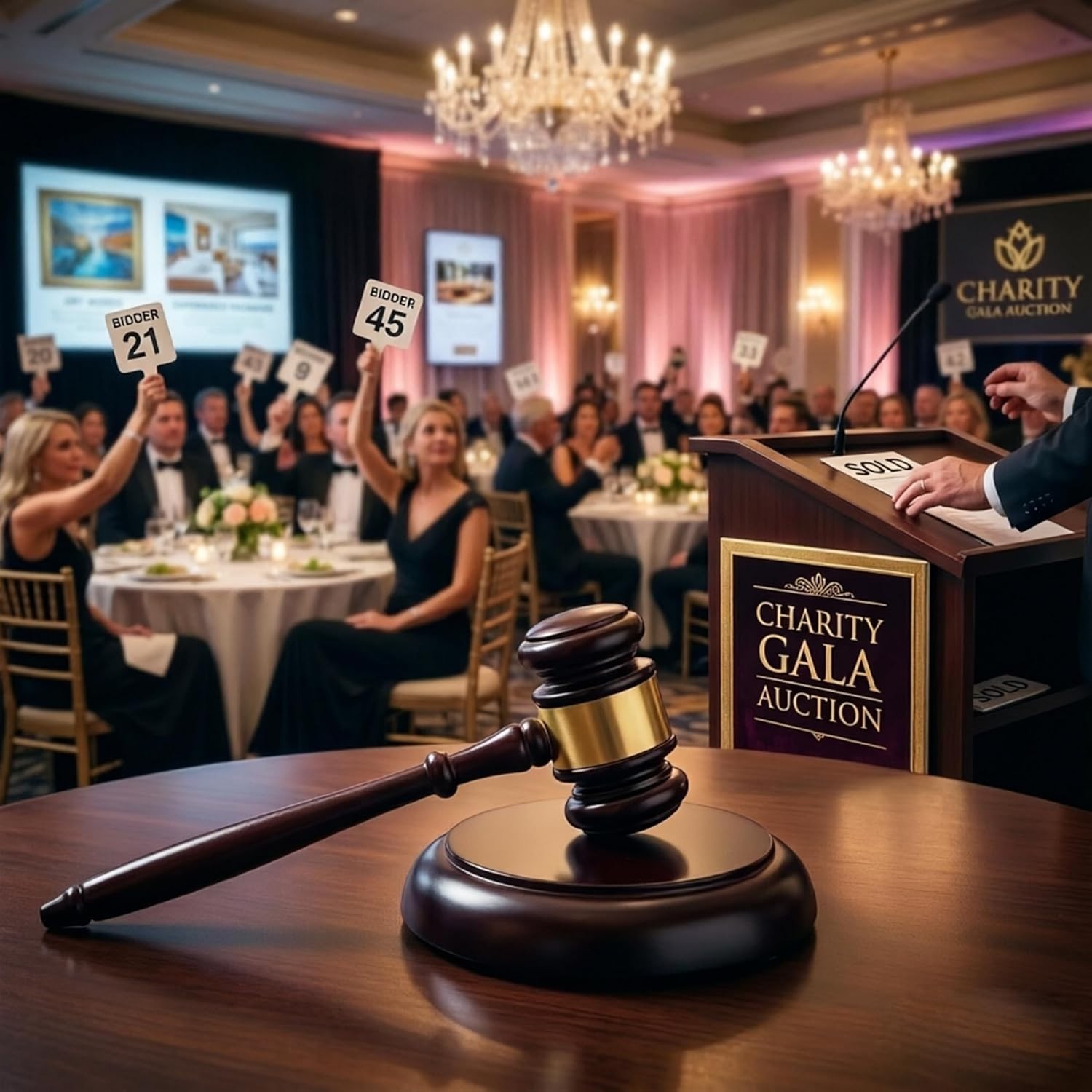Wooden Gavel Set with Sound Block
