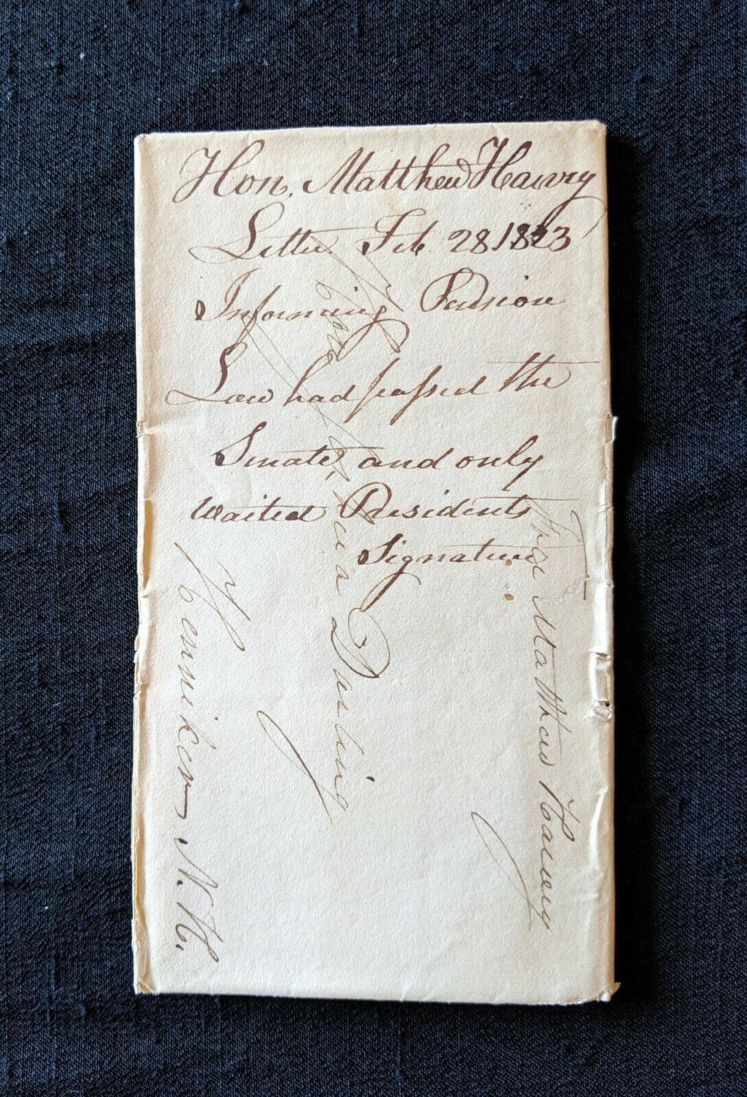 Original 1823 Letter Judge Matthew Harvey NH Revolutionary Pension Law