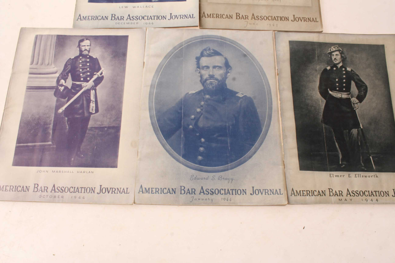 5 Vintage 1940s American Bar Association Journal Magazines Civil War Officer Cov
