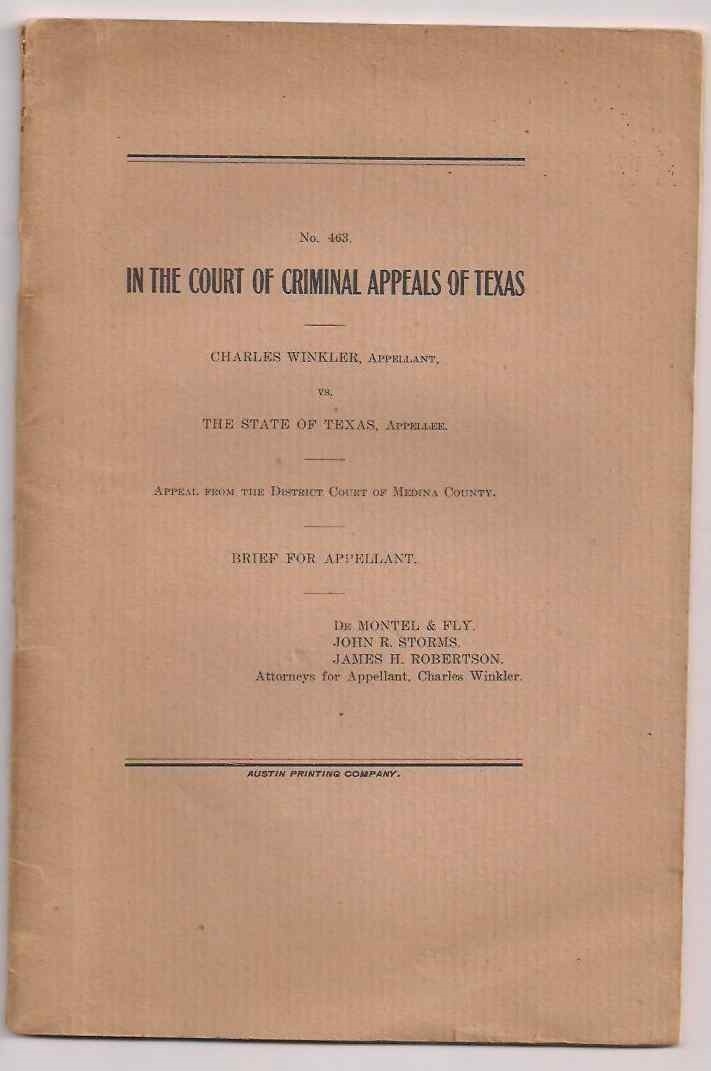 1910 Texas Court Of Criminal Appeals Charles Winkler Burglary 1