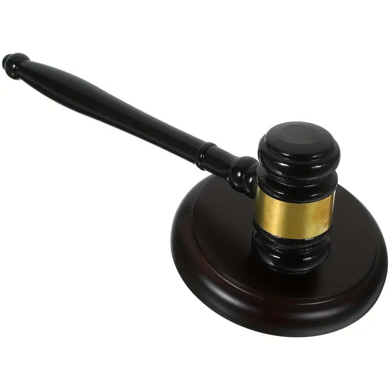 Wooden Gavel Hammer and Sound Block Set Mallet for Lawyer Judge Auction Sale