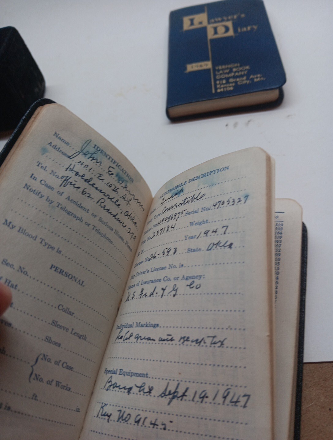 Lawyers Diary 1948, 1969 Vintage Genuine Leather Cover Booklet Date Book