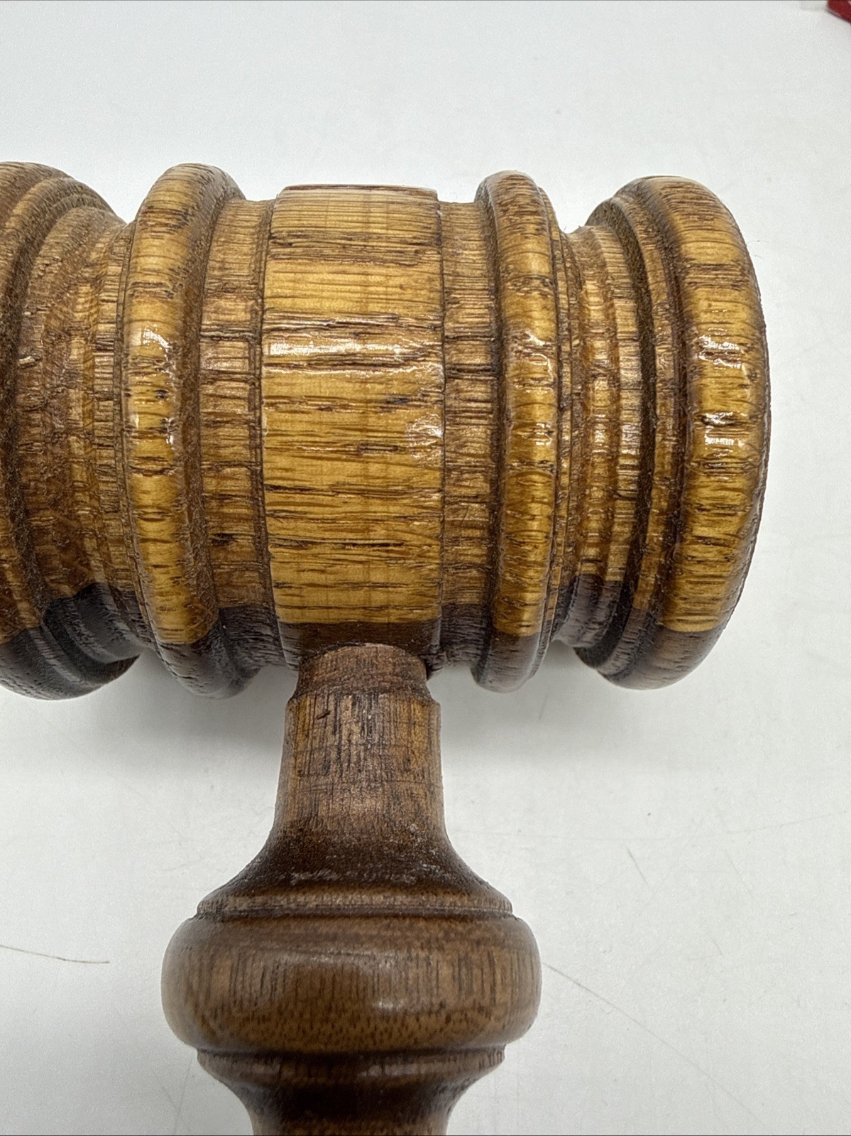 Handcrafted Wooden Judge Gavel Auctioneer Mallet Legal Decor Brown 10.5 Inch