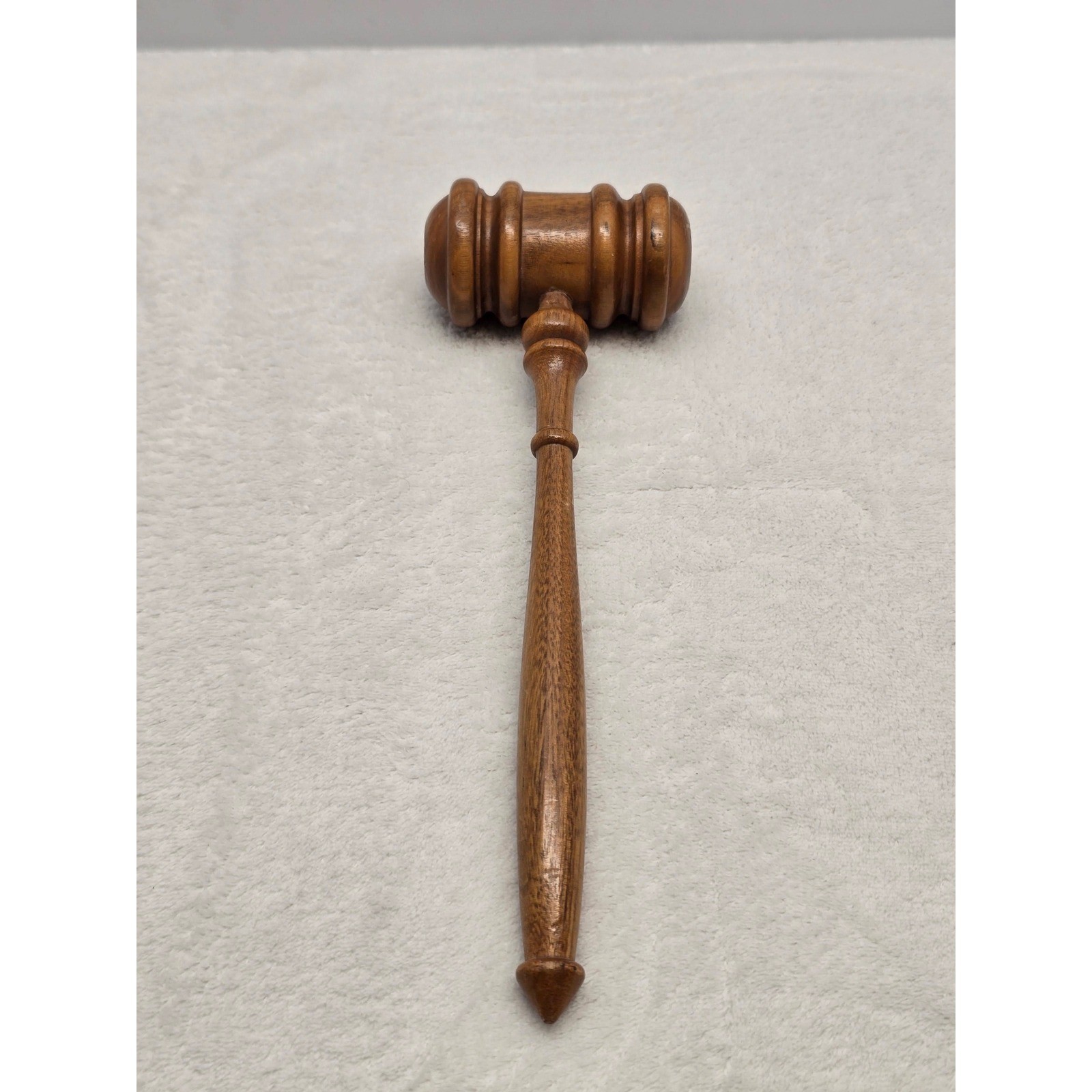 Handcrafted Wooden Judge Gavel Auctioneer Mallet Legal Decor Brown 10.5 Inch