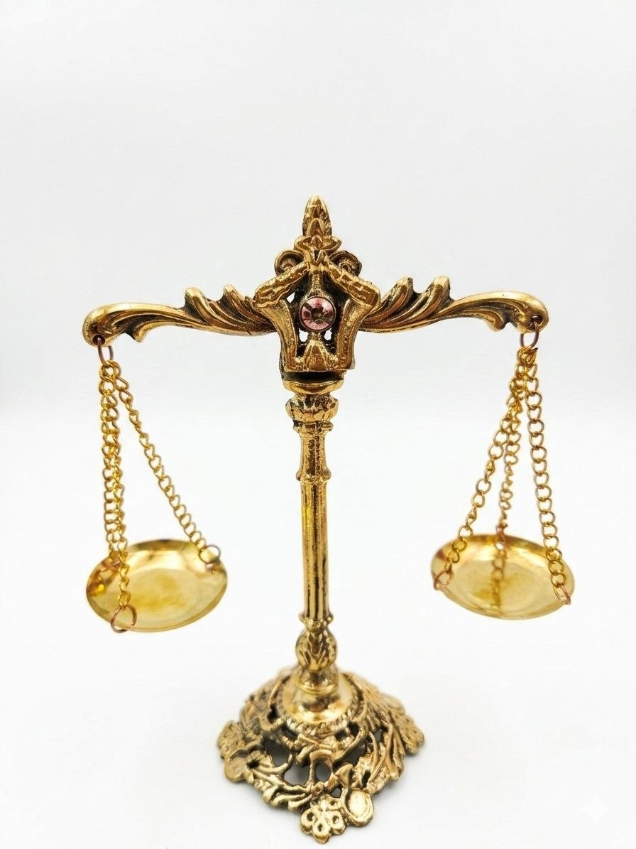 Vintage Brass Scales of Justice Lawyer Office Decor Mini Gold Antique Balance