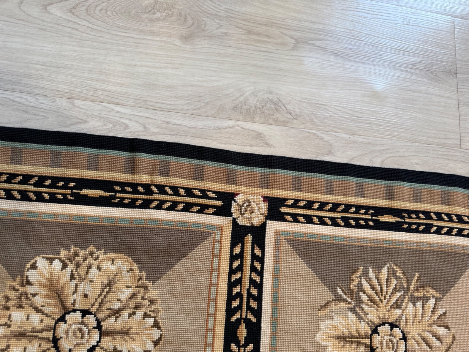 RARE Vtg Needlepoint Rug US SUPREME COURT Ceiling Inspiration 34.5 x 58 Inches