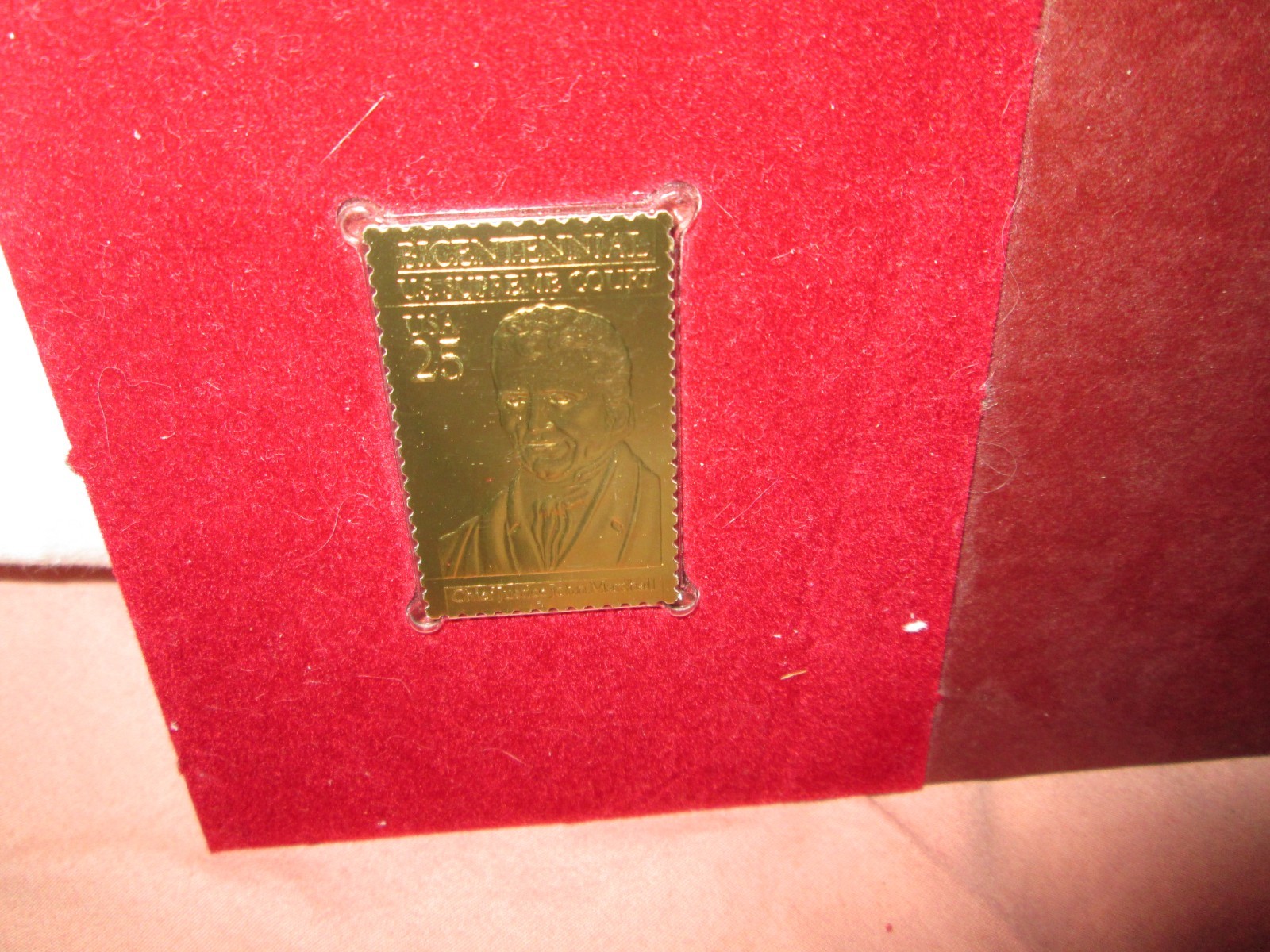 BiCentennial US Supreme Court 25 Cent Gold Tone Stamp John Marshall