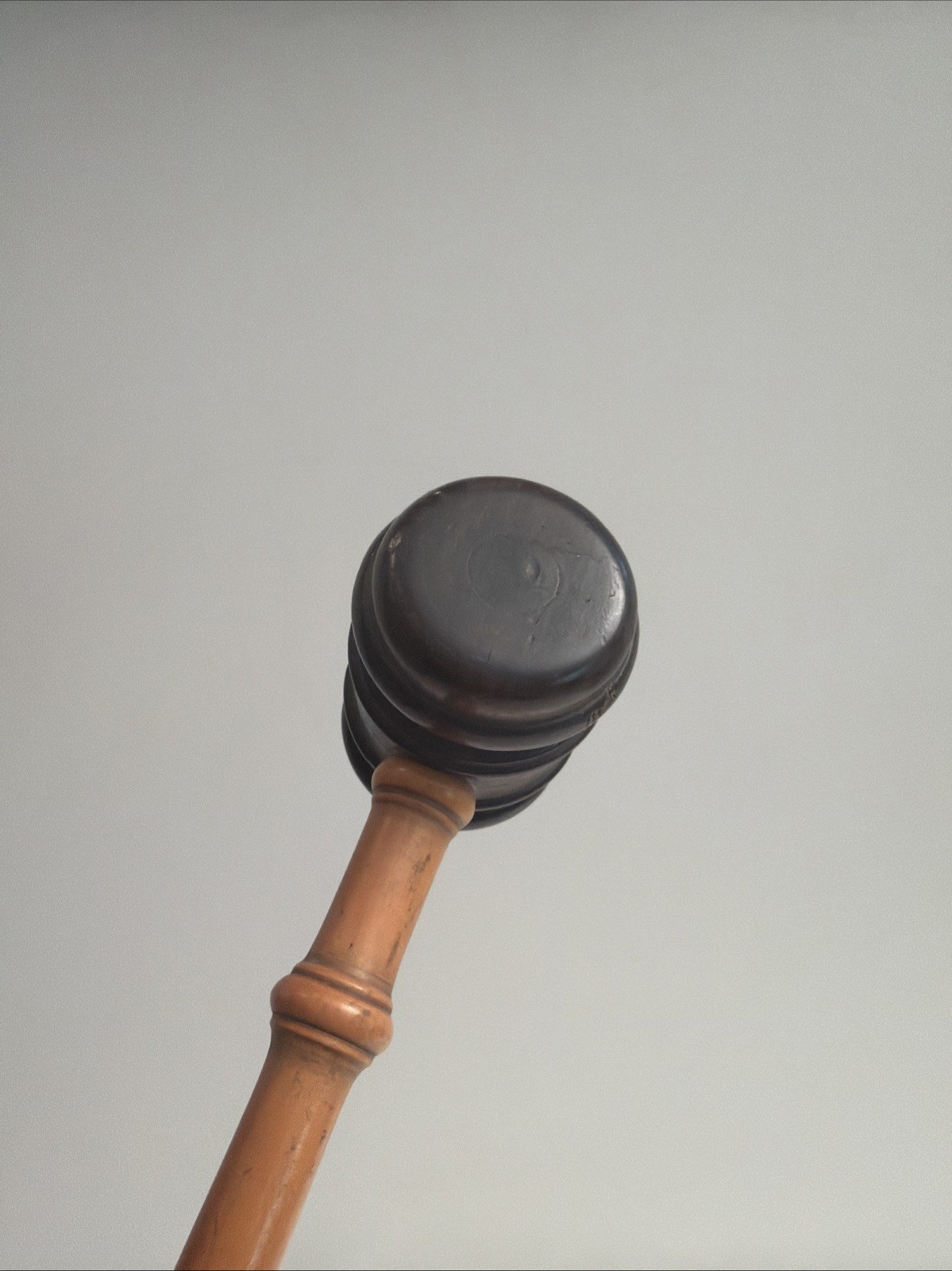 Vintage Turned 2-Tone Hardwood Wooden Gavel Especially Nice! Order in the Court!