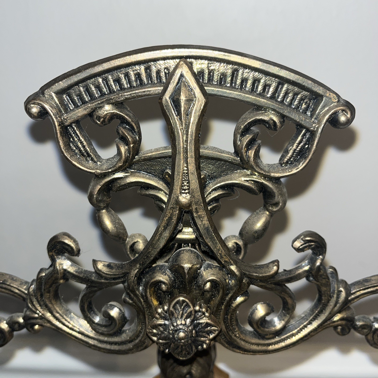 Vintage Cast Metal Arms Of Justice Scale Ornate Acrylic Gold