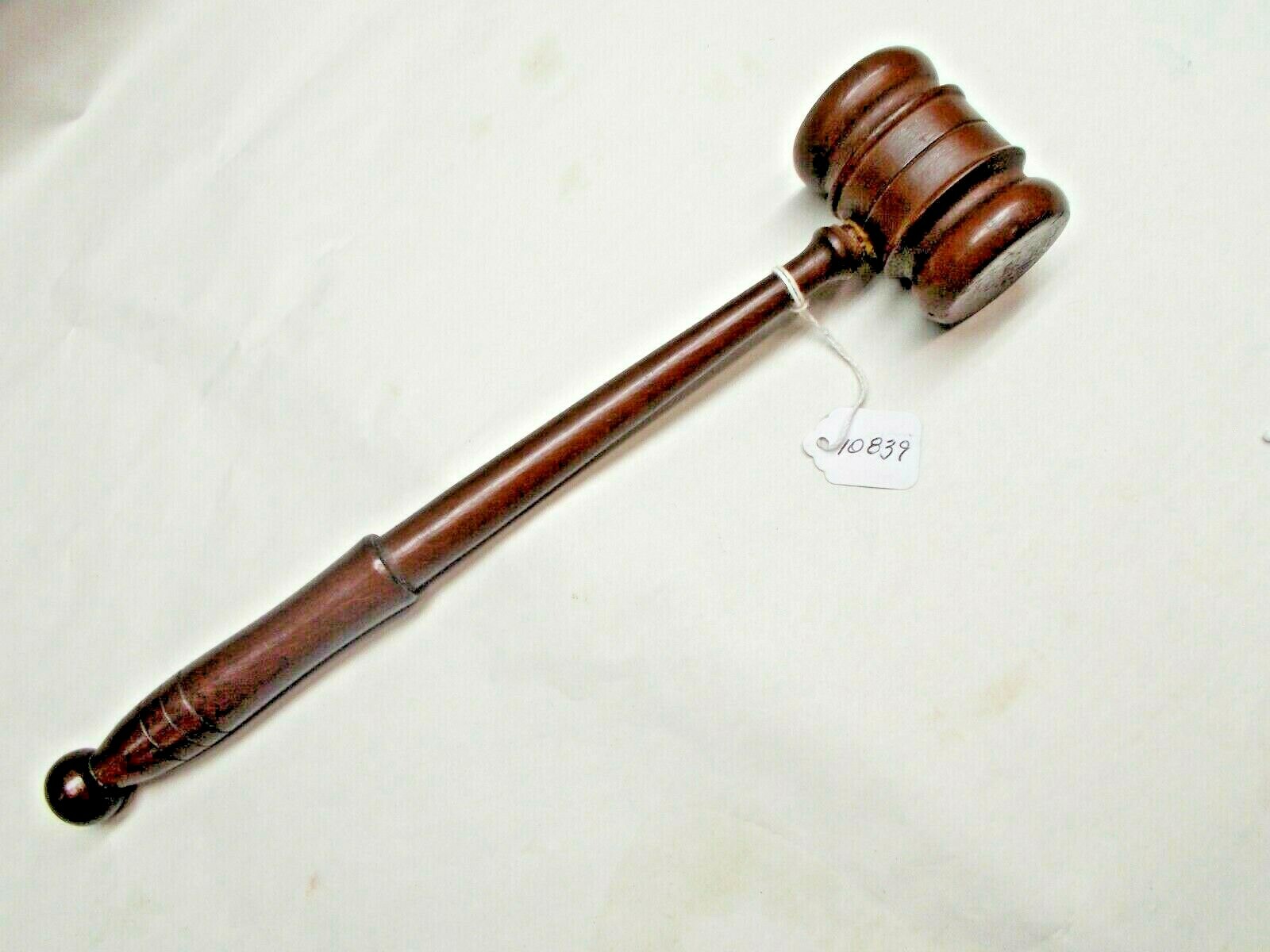 Gavel, Nice Wood Grain Hand Crafted Turned Wooden Gavel, 11-3/8″ Long