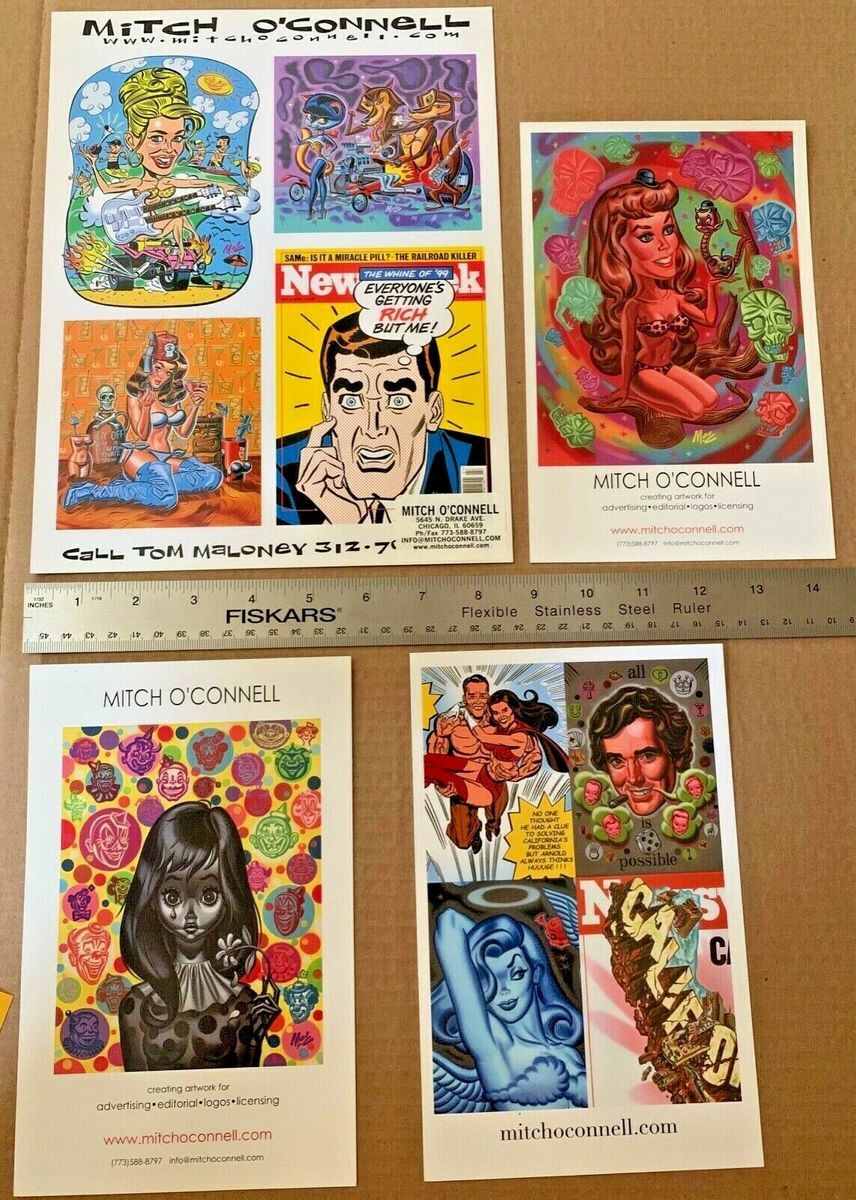 SIGNED TATTOO FLASH Mitch O’Connell 13 SIGNED prints plus promo material PIN-UP
