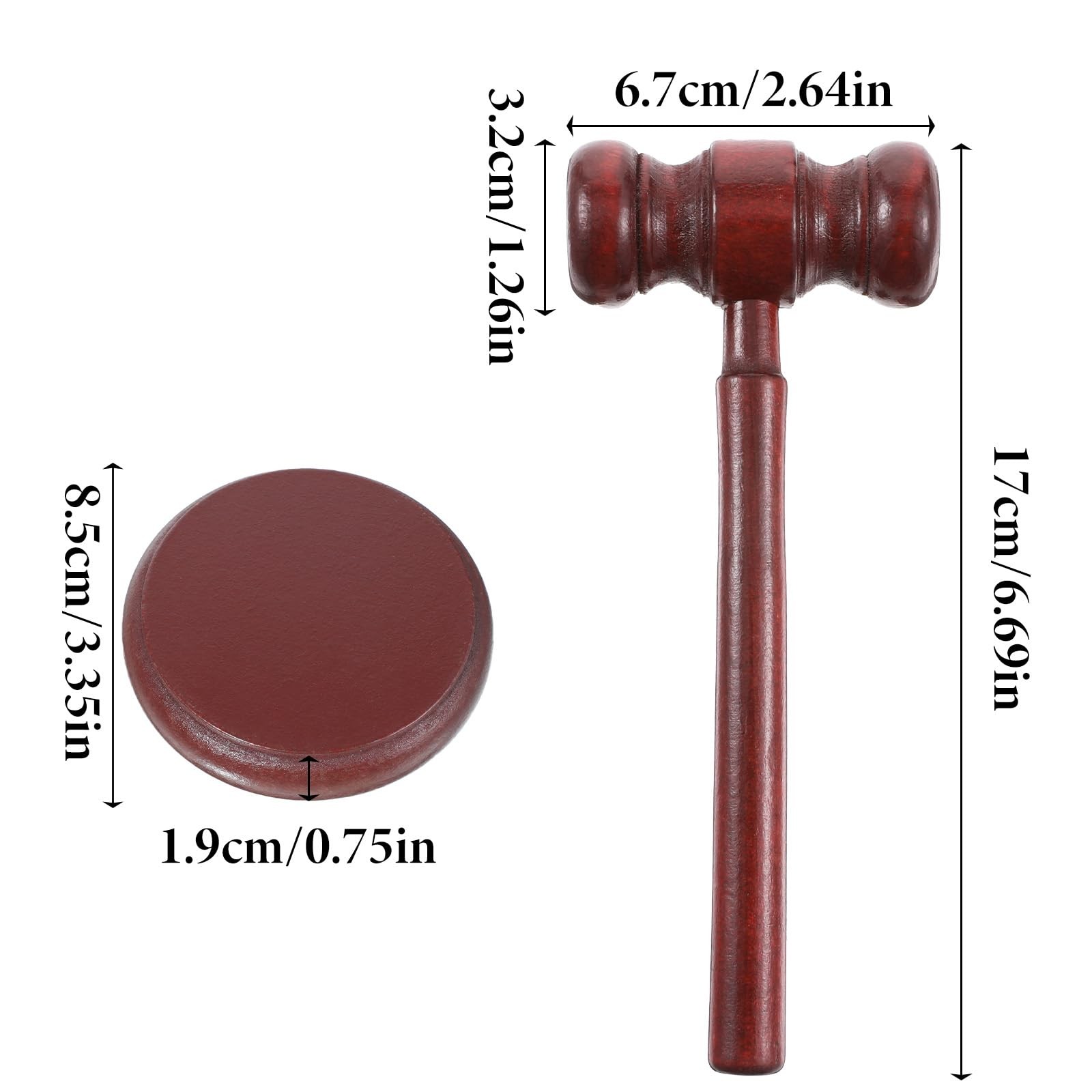 Wooden Gavel and Sound Block Set for Lawyer Judge Auction Sale Meetings