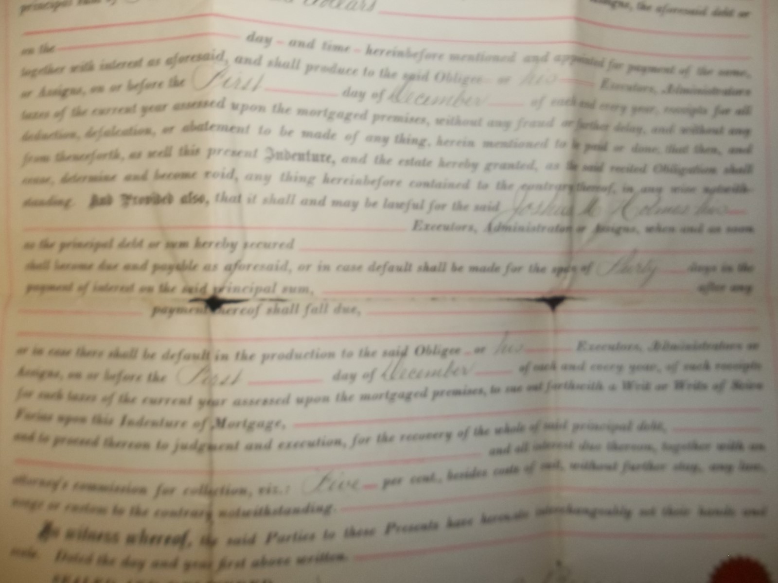 1898 Myrtlewood Street Philadelphia PA Mortgage Paperwork original